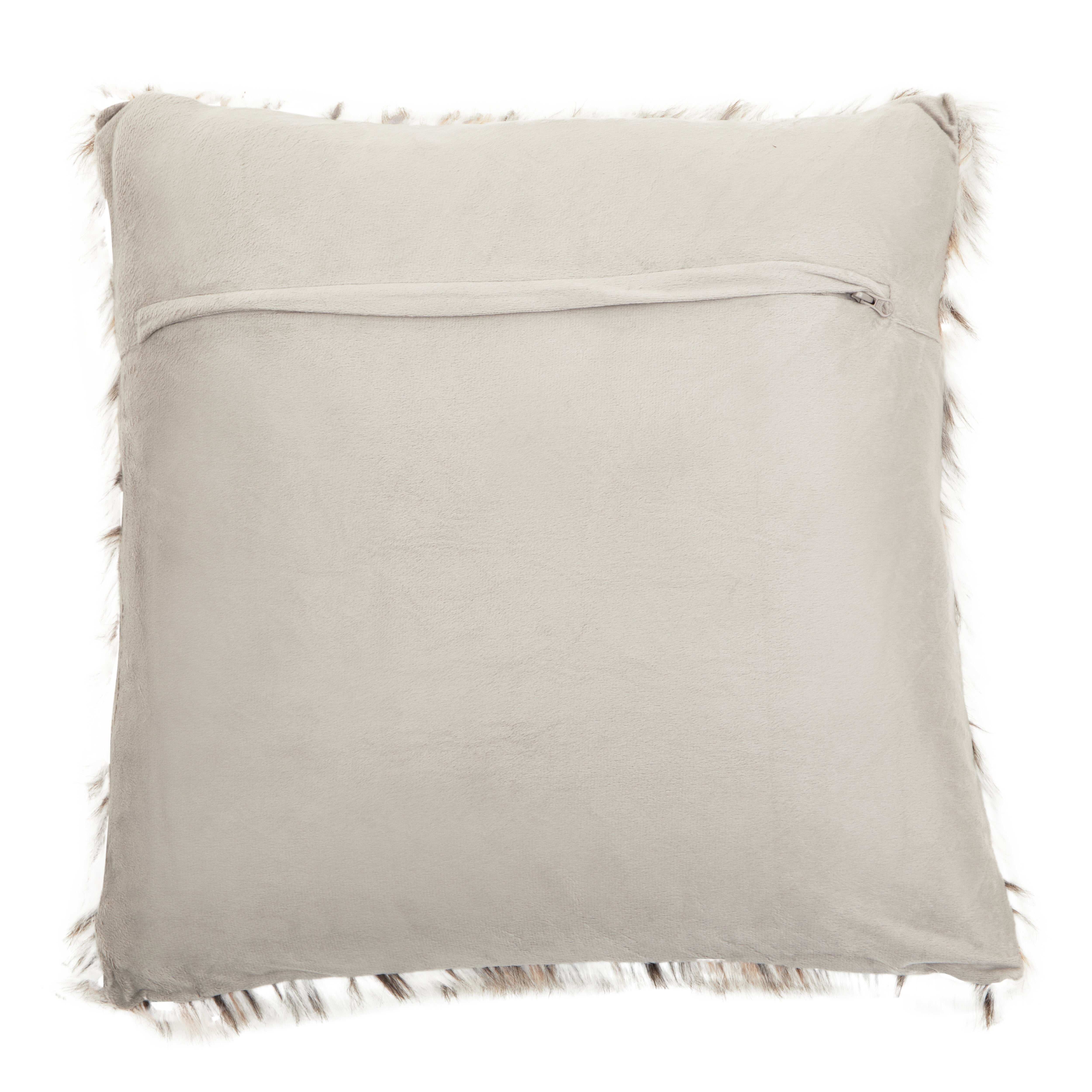 Mindy Lamina Animal Print Square Fur Cushion